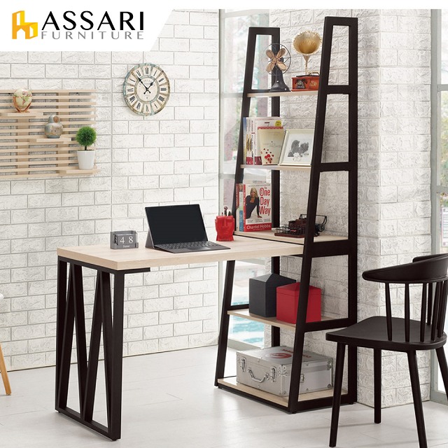 ASSARI-塔利斯4尺L型鐵架書桌(寬122x深64x高180cm)