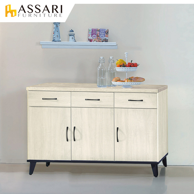 ASSARI-鋼刷白4尺餐櫃(寬121x深43x高81cm)