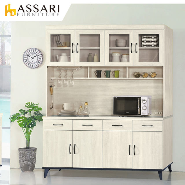 ASSARI-鋼刷白5.3尺餐櫃全組(寬160x深43x高202cm)