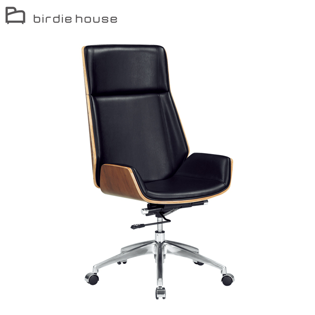 Birdie-恩坦曲木皮革電腦椅/主管辦公椅-高款