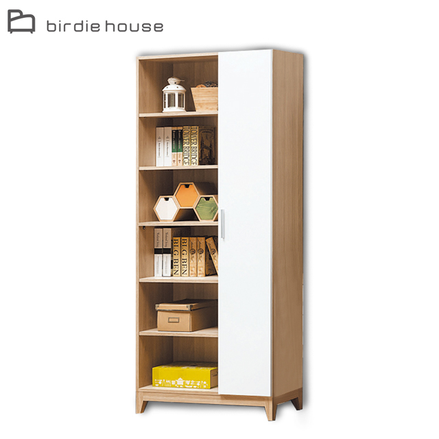 Birdie-葛妮絲2.7尺單門開放式書櫃/展示置物櫃/收納櫃