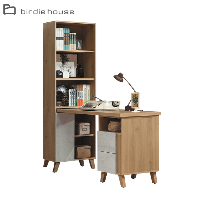 Birdie-費奇2尺單門開放式書櫃+側桌/書桌組合