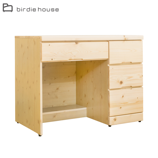 Birdie-米洛3.3尺松木四抽書桌/工作桌