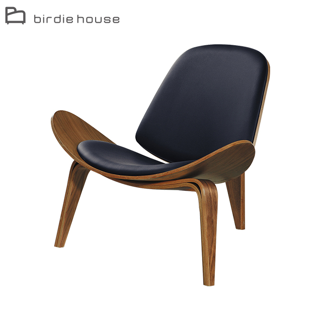 Birdie-艾迪時尚曲木造型設計皮坐墊休閒椅