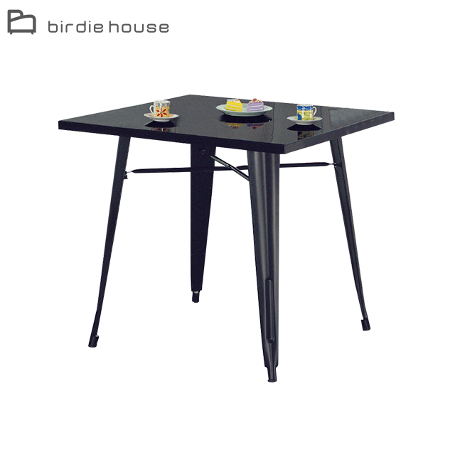 Birdie-約翰工業風2.7尺黑色烤漆休閒桌/洽談桌/方桌