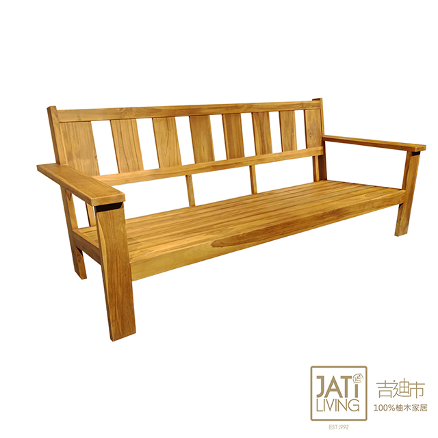【吉迪市柚木家具】柚木實木典雅造型沙發/三人椅 -pc