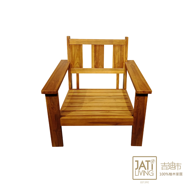 【吉迪市柚木家具】柚木實木典雅造型沙發/單人椅 -pc