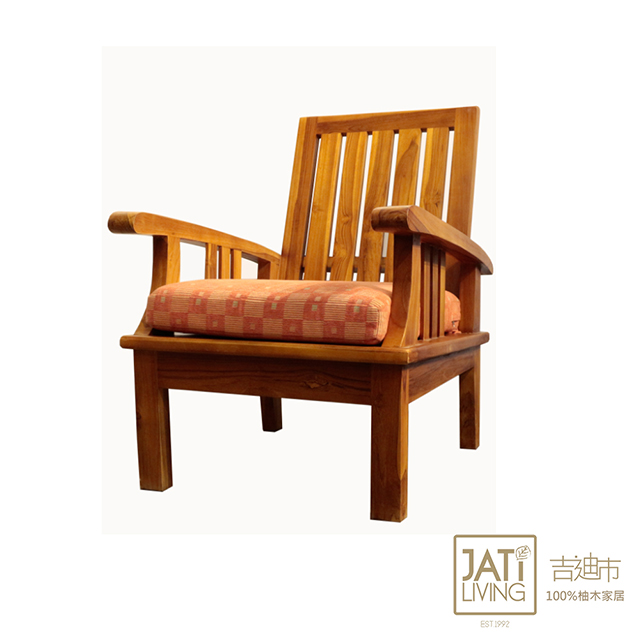 【吉迪市柚木家具】全柚木實木簡約單人椅/沙發椅 -pc