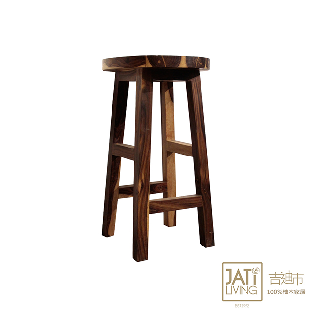 【吉迪市柚木家具】木紋造型吧檯高椅 -pc