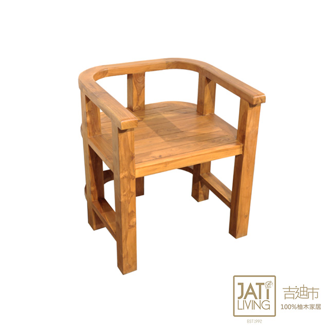 【吉迪市柚木家具】原木時尚造型休閒椅 -pc