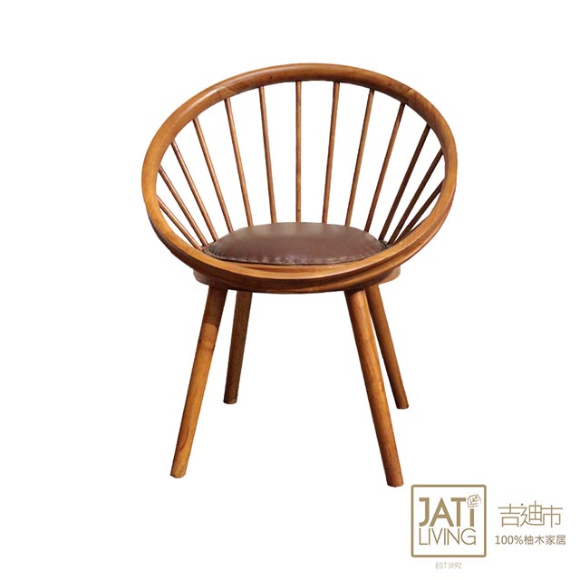 【吉迪市柚木家具】造型皮墊休閒椅/單人椅-pc