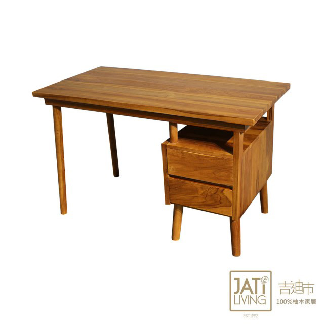 【吉迪市柚木家具】柚木極簡雙抽設計書桌/工作桌