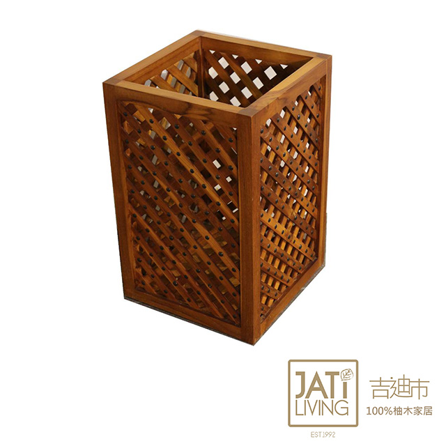 【吉迪市柚木家具】木條銅釘造型收納箱/傘桶