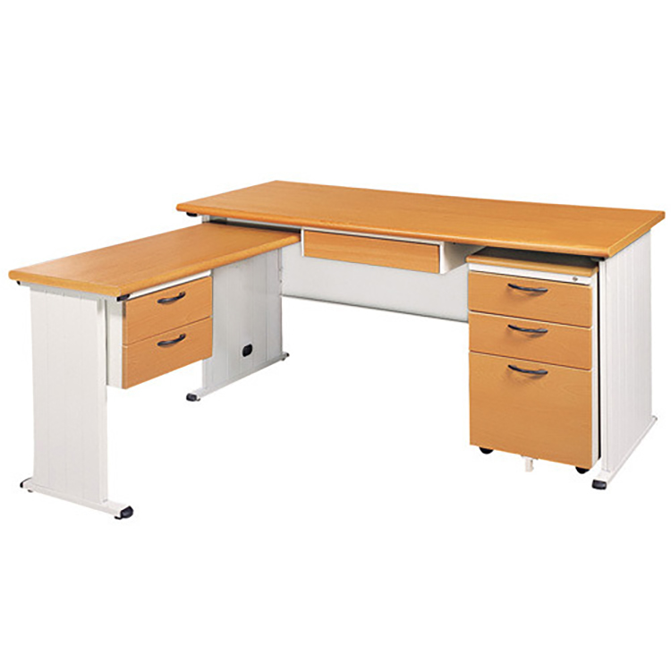 【時尚屋】STHA木紋L型辦公桌櫃組251-1(100x150)