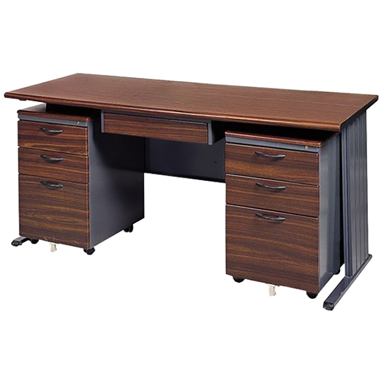【時尚屋】BTH(深灰)胡桃木紋色辦公桌櫃組BTH-150C2(150CM)