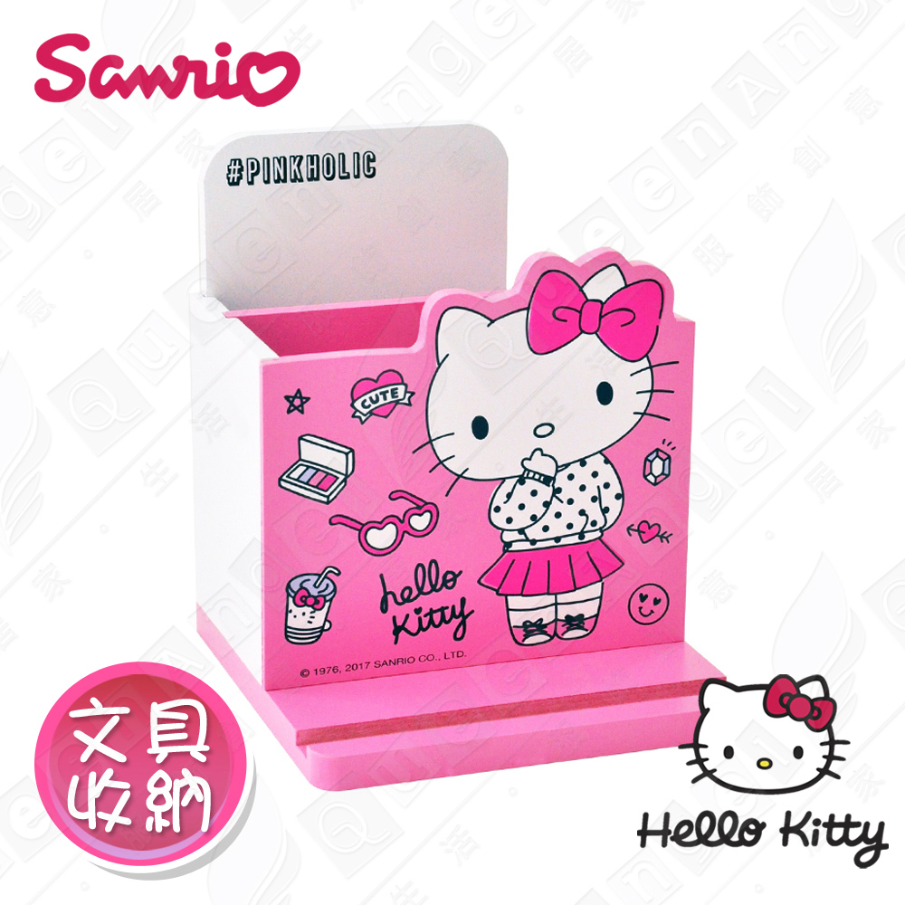 【Hello Kitty】三麗鷗凱蒂貓桌上直式 鉛筆收納盒 筆筒 手機架 文具收納(正版授權)