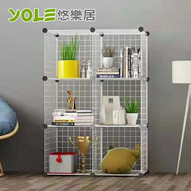 【YOLE悠樂居】日式隨心6格網格百變組合收納櫃/置物櫃(長形-白色)