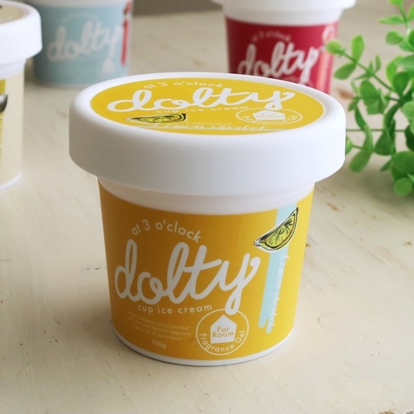 日本【Dolty】杯裝冰淇淋香氛凝膠-檸檬雪酪