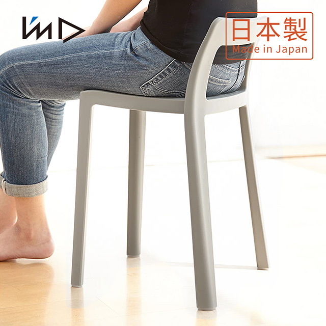 【日本岩谷Iwatani】ENOTS輕量一體可疊式短背高腳椅-座高40.5cm-2色可選