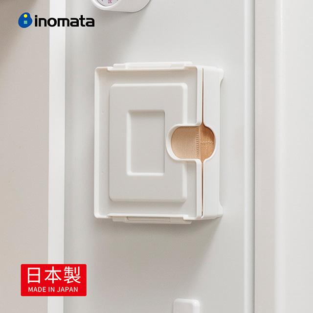【日本製 INOMATA】壁掛磁吸抽取式咖啡濾紙收納盒(可裝錐形/扇形)