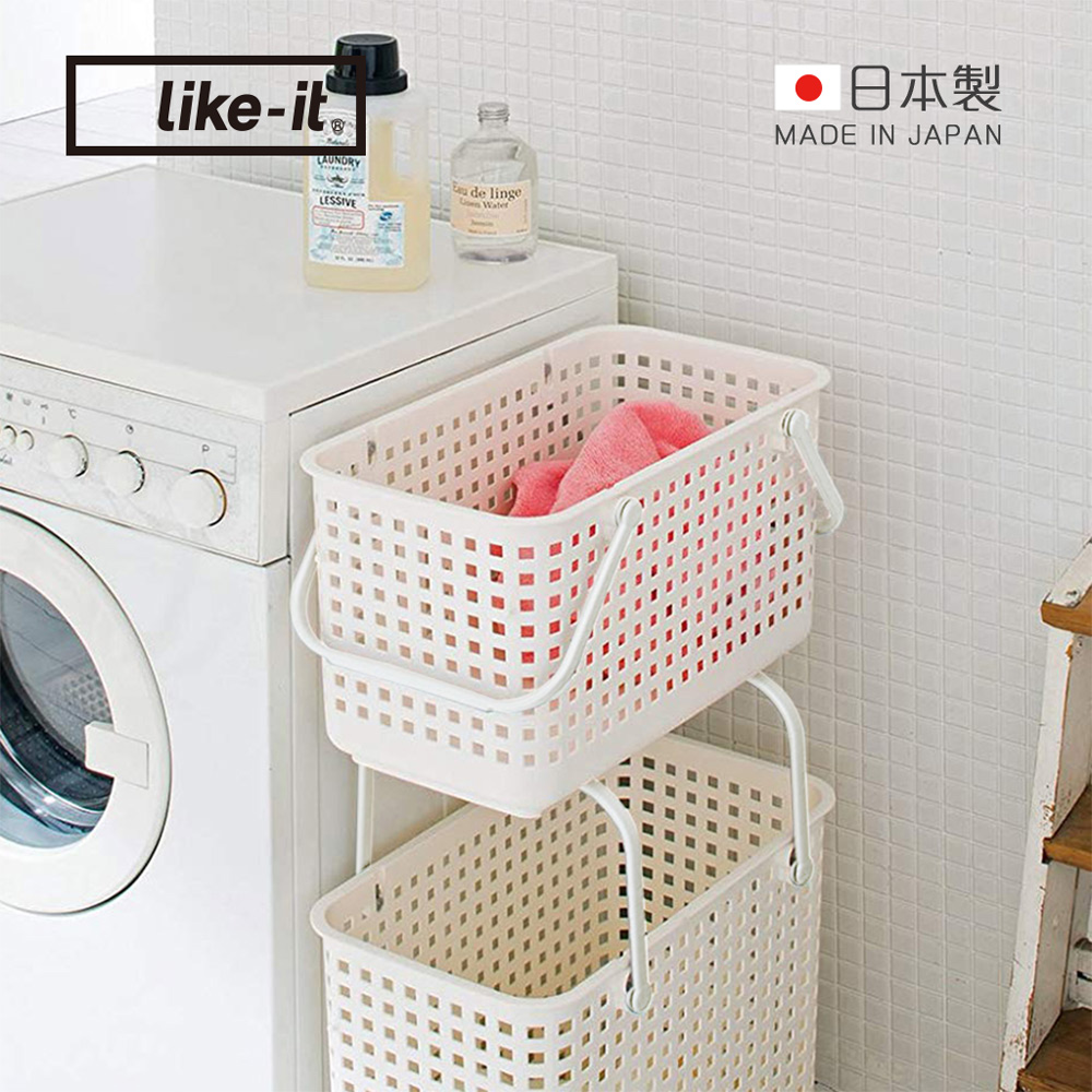 【日本like-it】可堆疊加高洗衣隙縫籃-M-1入