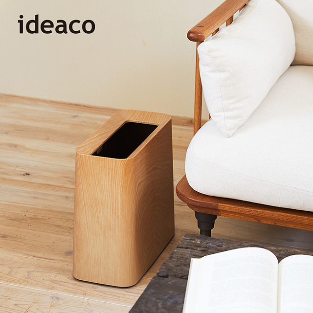 【日本IDEACO】橡木紋方形家用垃圾桶-11.5L