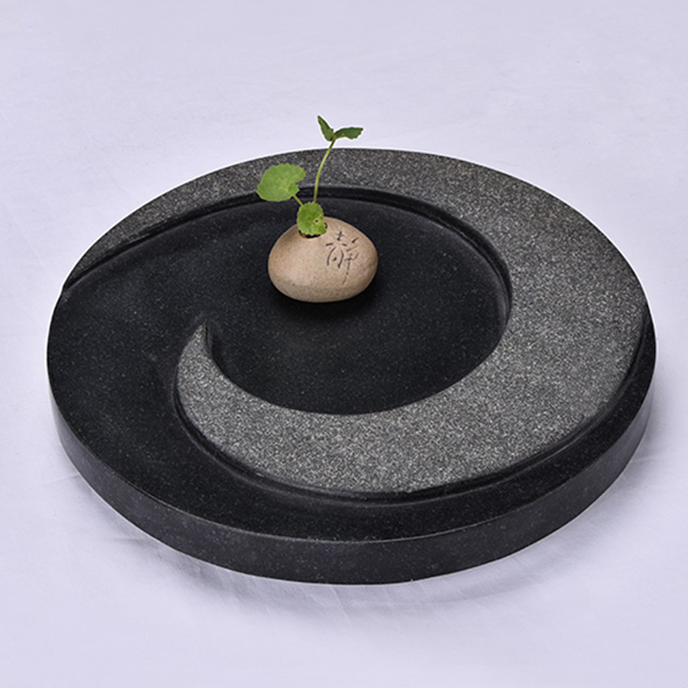 【原藝坊】太極茶盤 -整塊烏金石(直徑30cm)