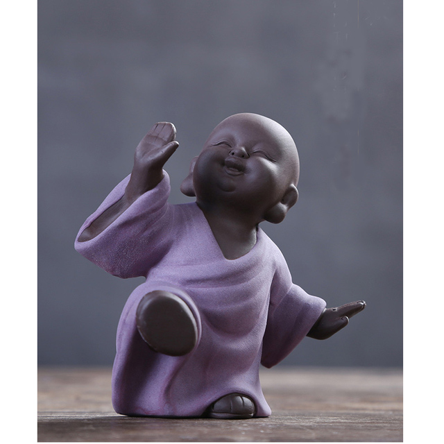 【原藝坊】紫砂陶瓷 歡欣鼓舞 茶寵擺飾(歡 小和尚)