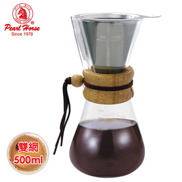 日本寶馬 500ml巴菲特手沖咖啡壺(蜂巢式雙網) TA-G-11-500