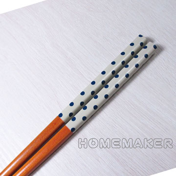 [Home+幸福雜貨 藍點白底繽紛彩繪筷
