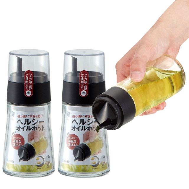 【2入特惠組】日本ASVEL油控式140ml調味油玻璃壺