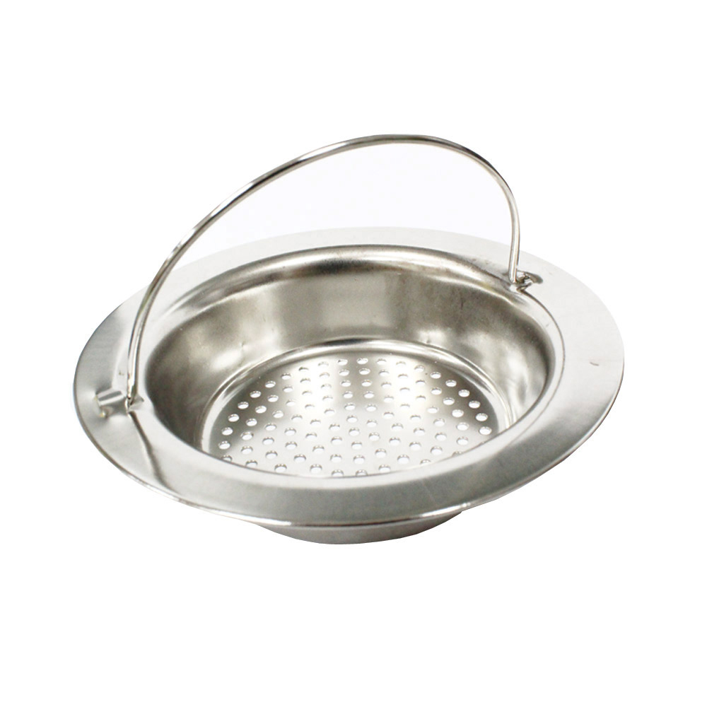 PUSH! 廚房用品 外徑11CM內徑8CM深度2.5CM 提籃式不鏽鋼流理臺水槽濾網HD1011
