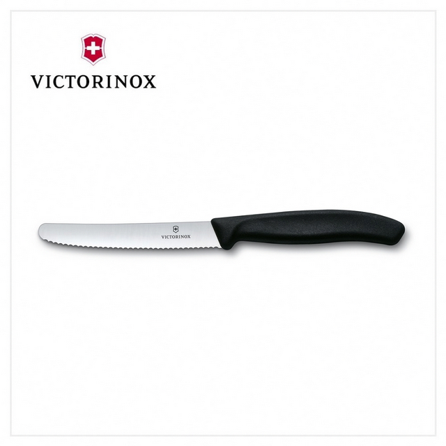 VICTORINOX 瑞士維氏 番茄刀禮盒組 含刀套/ 黑 (201833)