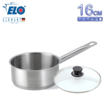 《德國ELO》不鏽鋼單柄湯鍋(16公分)贈玻璃蓋