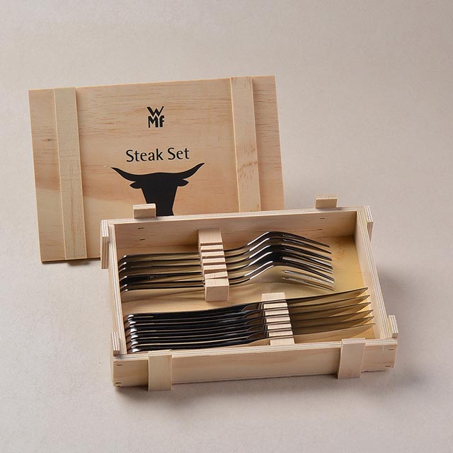 WMF 不銹鋼 牛排刀叉 12件組 木盒