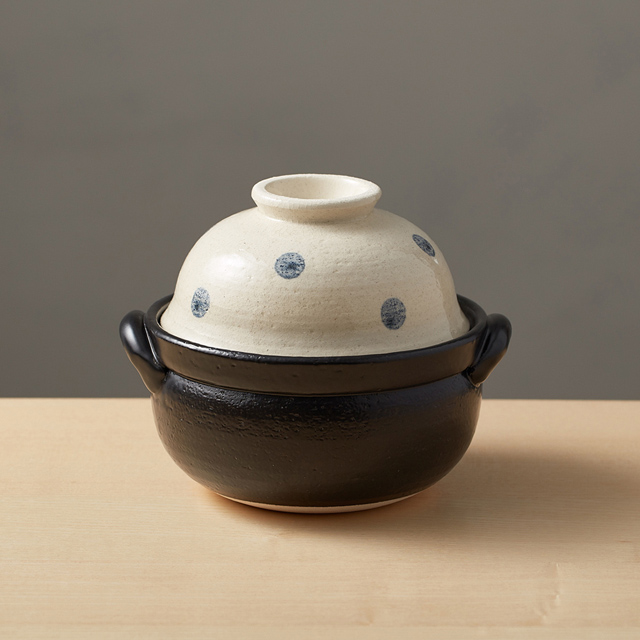 有種創意-日本萬古燒-兩用蓋碗土鍋-水玉點點(1.1L)