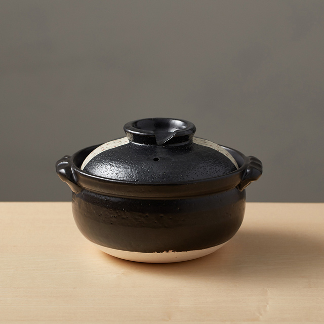 有種創意-日本萬古燒-珠玉點點雜炊土鍋5.5號-黑(0.9L)