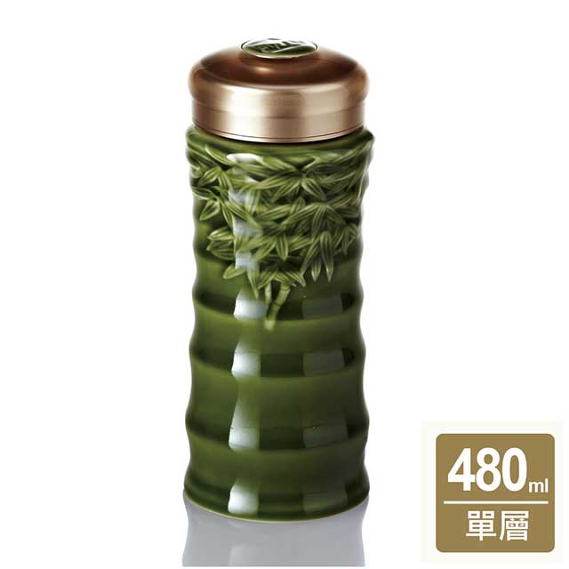 乾唐軒活瓷 • 竹節隨身杯( 大 / 單層 / 綠 )