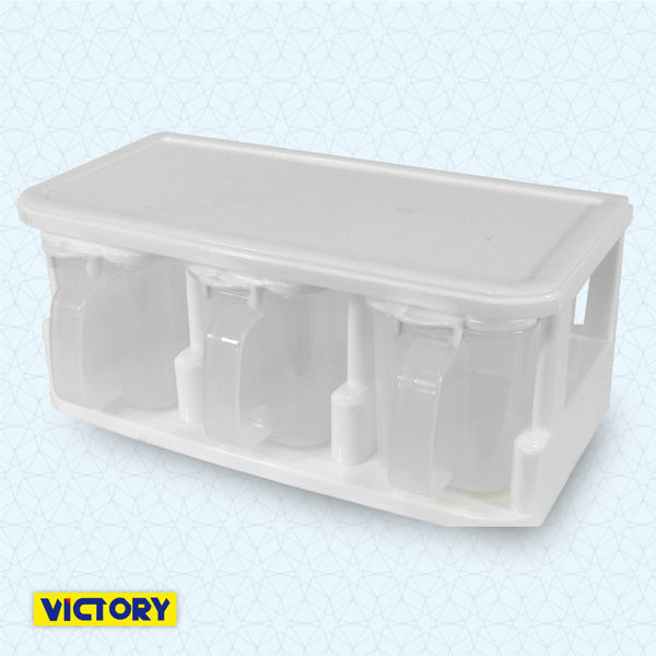 【VICTORY】三格收納調味盒-380ml