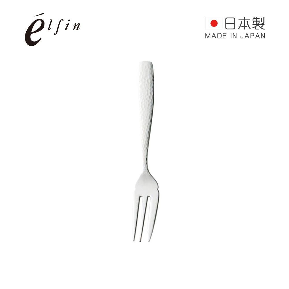 【日本高桑elfin】錘目紋不鏽鋼水果甜點叉-3入