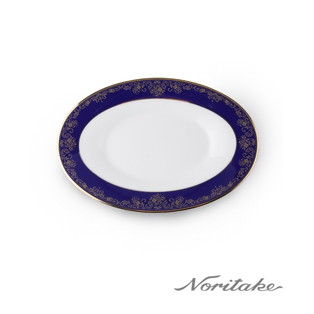 【Noritake】藍色樂章橢圓盤20.5 CM