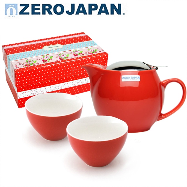 【ZERO JAPAN】典藏陶瓷一壺兩杯超值禮盒組(蕃茄紅)