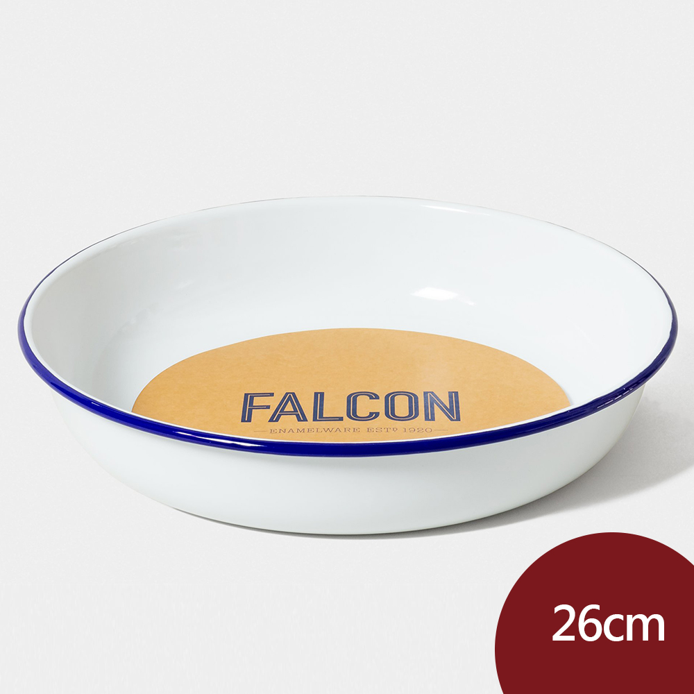 Falcon 獵鷹琺瑯 琺瑯圓形深盤 26cm 藍白