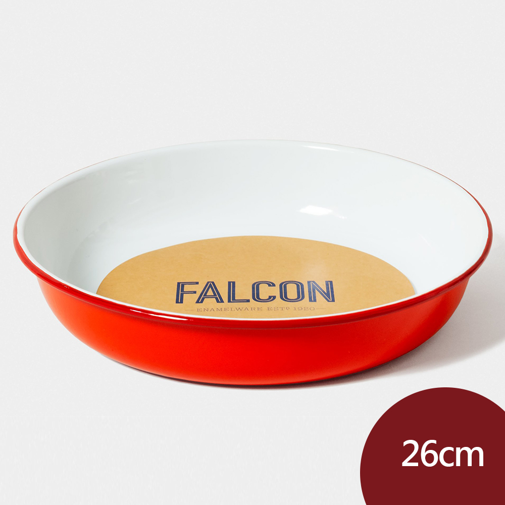 Falcon 獵鷹琺瑯 琺瑯圓形深盤 26cm 紅白