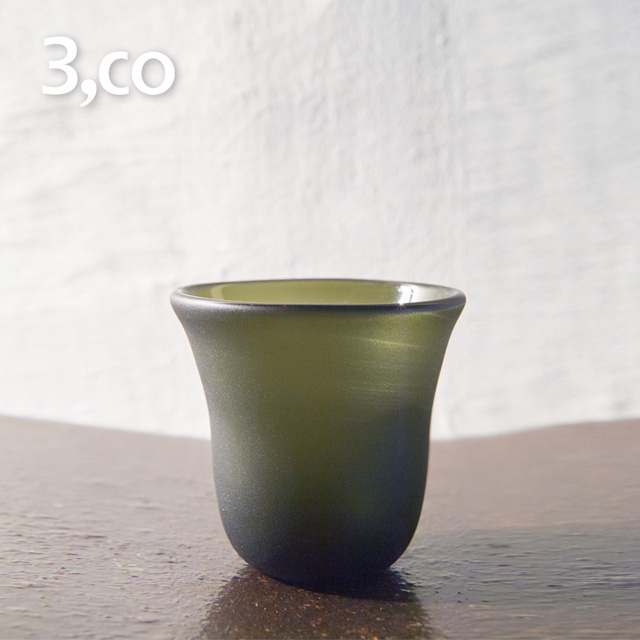 【3,co】手工彩色玻璃杯(小) - 綠