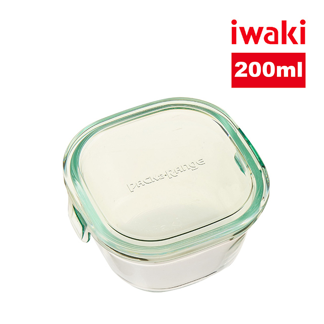 【iwaki】玻璃微波盒 200ml(綠)