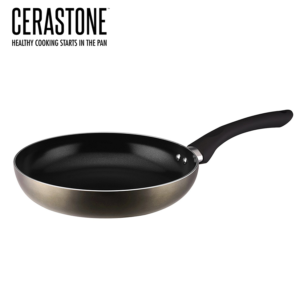 【Cerastone】藍鑽不沾鍋(鐵灰色)24cm