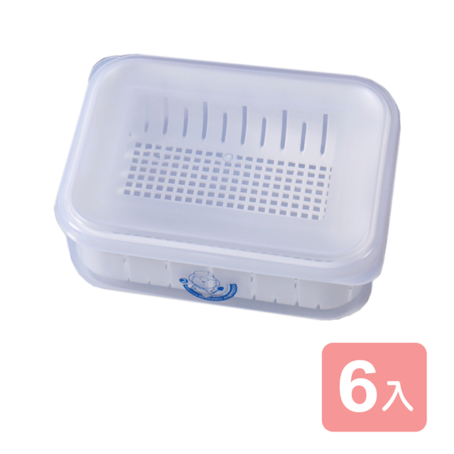 《真心良品》沃爾6號濾水保鮮盒(扁型6.5L)-6入組
