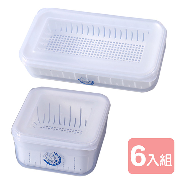 《真心良品》沃爾套裝組濾水保鮮盒-6入組