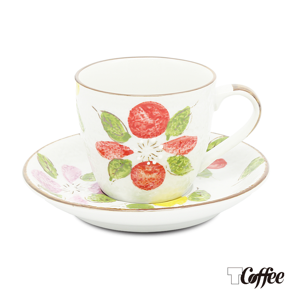 TCoffee MILA-日式手繪咖啡杯盤組 山茶花150ml